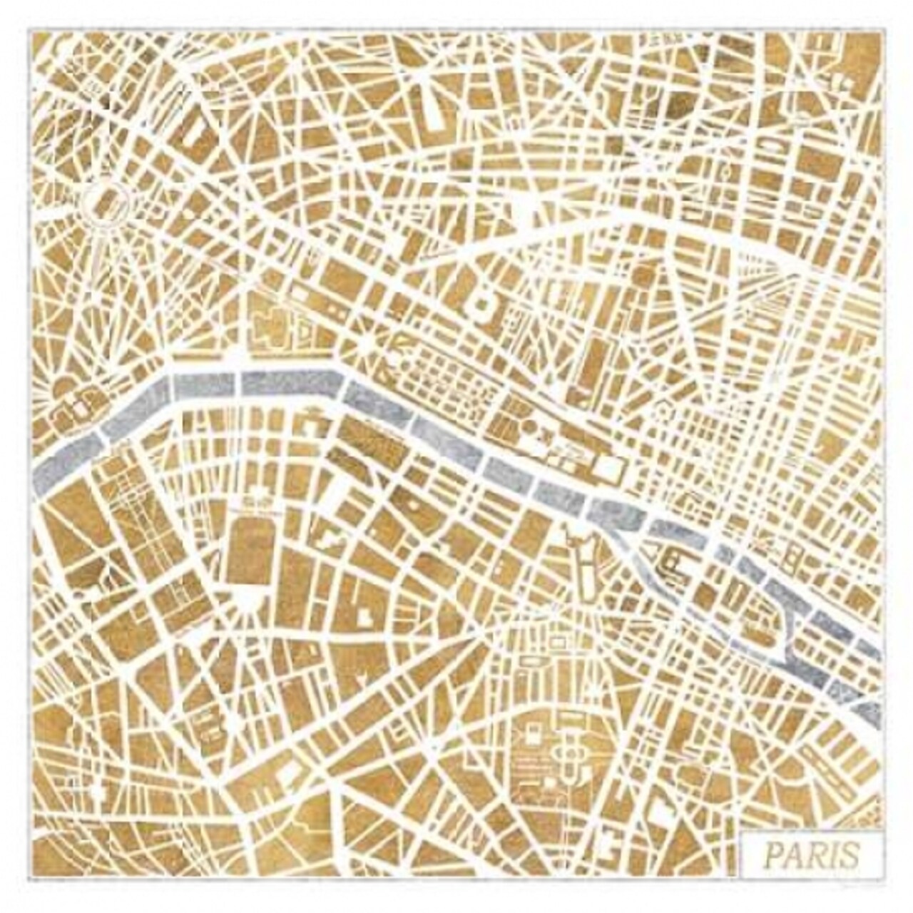 Gilded Paris Map Poster Print by Laura Marshall - Item # VARPDX17663